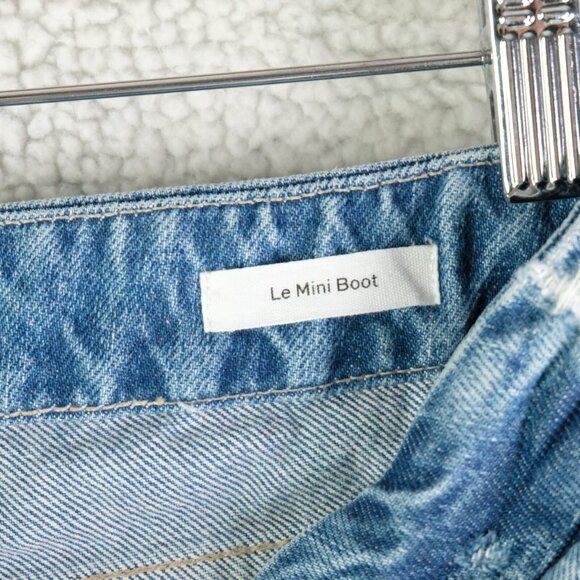 Frame Jeans Womens 26 Blue Le Mini Boot Cut Distressed Stone Wash Whiskers 34L - Picture 10 of 12